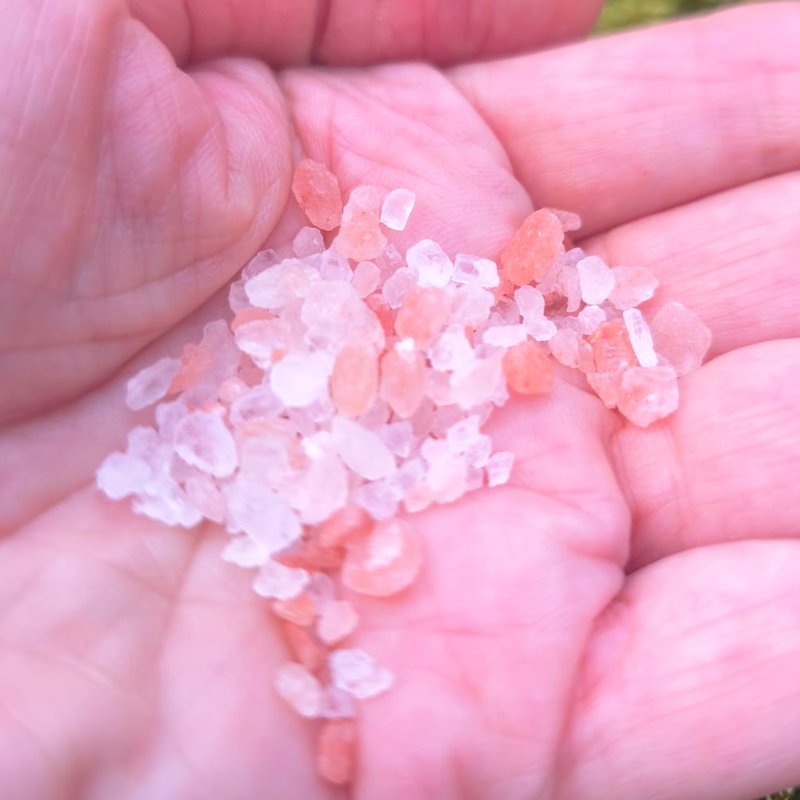 Salzkörner in der Hand